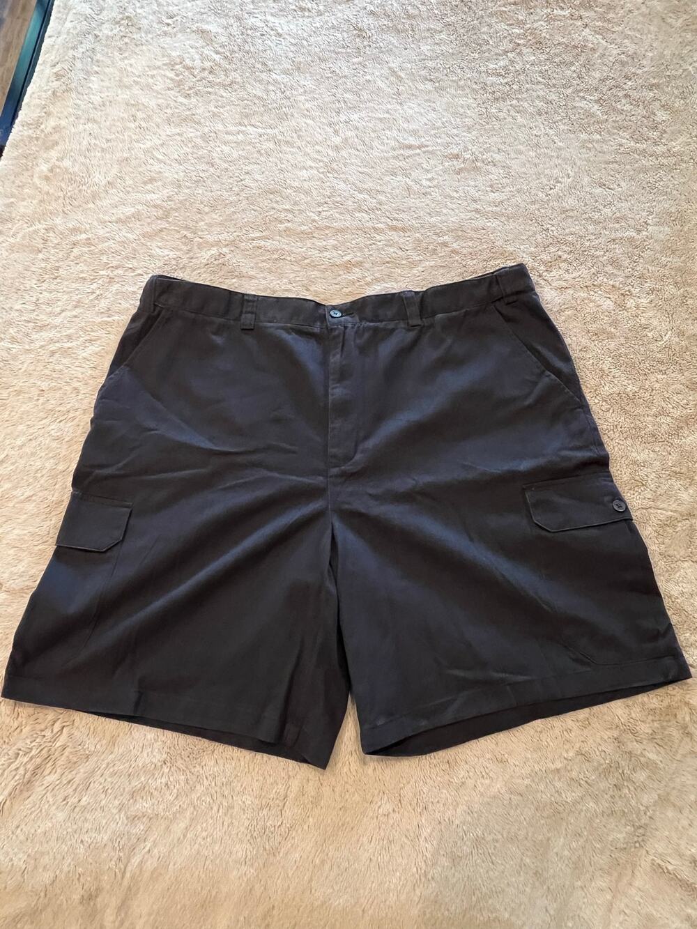 Geoffrey Beene Men’s Black Cargo Shorts Size 42 100% Cotton 9" Inseam